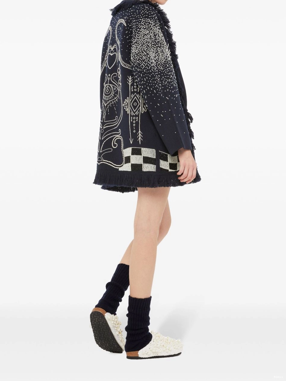 Affordable Alanui virgin-wool cardigan Women bead-embellished 0720